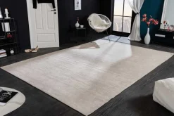 Design Teppich MODERN ART XXL 350x240cm beige Used Look Baumwolle Vintage Flachgewebe
