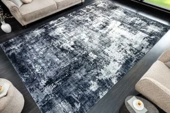 Design Teppich MODERN ART XXL 350x240cm grau anthrazit Kurzflor Indoor-Teppich