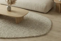 Design Teppich ORGANIC 180x120cm taupe Hochflor Indoor-Teppich organische Form
