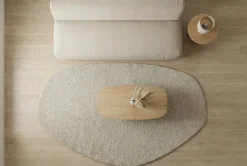 Design Teppich ORGANIC 180x120cm taupe Hochflor Indoor-Teppich organische Form