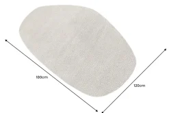 Design Teppich ORGANIC 180x120cm taupe Hochflor Indoor-Teppich organische Form