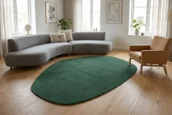 Design Teppich ORGANIC 180x120cm grün Hochflor Indoor-Teppich organische Form