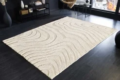 Design Teppich WAVE 240x170cm creme beige 3D-Effekt