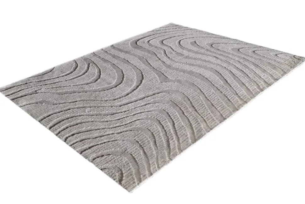 Design Teppich WAVE 240x170cm grau 3D-Effekt