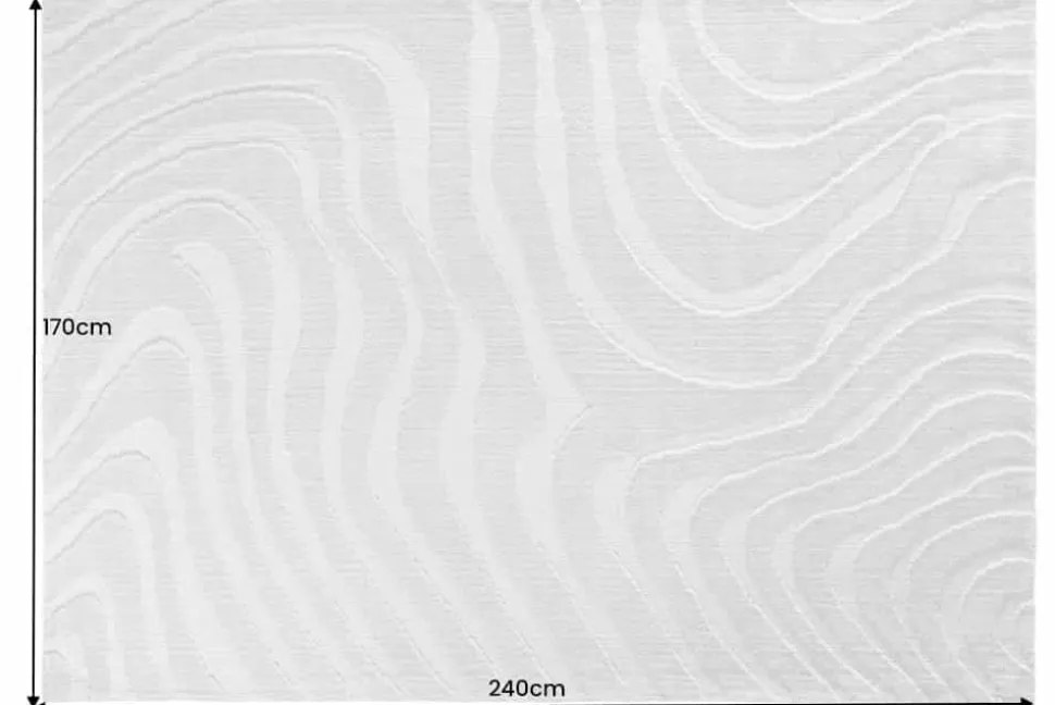 Design Teppich WAVE 240x170cm grau 3D-Effekt