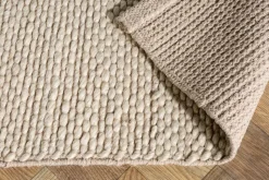 Design Teppich WOOL 240x160cm hellbeige aus Wolle