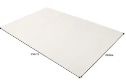 Design Teppich WOOL XXL 350x240cm hellbeige aus Wolle