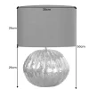 Design Tischlampe ABSTRACT 50cm silber schwarz Metall Stoffschirm handmade