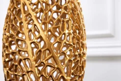 Design Tischlampe ABSTRACT LEAF gold Metall schwarz Marmorfuß handmade
