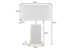 Design Tischlampe ELEGANCIA 65cm gold grau Stoffschirm Marmor
