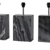 Design Tischlampe NOBLE 55cm schwarz Marmorfuß Stoffschirm