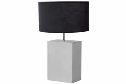 Design Tischlampe NOBLE 55cm weiß Marmorfuß Stoffschirm