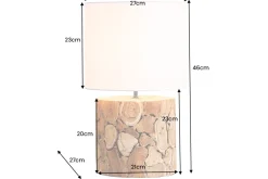 Design Tischlampe PURE NATURE 45cm natur handmade Eisenholz Baumwollschirm weiß