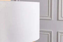 Design Tischlampe PURE NATURE 45cm natur handmade Eisenholz Baumwollschirm weiß