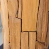 Design Tischlampe ROOTS 60cm Treibholz Leinenschirm grau handmade