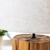Design Tischlampe ROOTS 60cm Treibholz Leinenschirm beige handmade