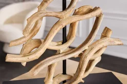 Design Tischlampe WAVE 60cm natur Massivholz handmade weiß Baumwollschirm