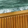 Design TV-Board VENEZIANO 160cm messing grün Marmorplatte Mangoholz Retro