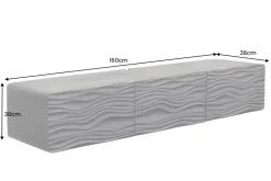 Design TV-Board WAVE 160cm schwarz Mangoholz mit 3D Schnitzereien hängend