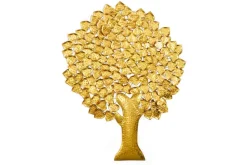 Design Wanddeko TREE OF LIFE XXL 170cm gold Metall handmade Ginkgo