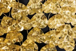 Design Wanddeko TREE OF LIFE XXL 170cm gold Metall handmade Ginkgo