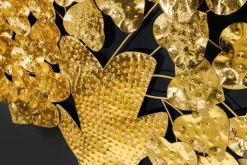 Design Wanddeko TREE OF LIFE XXL 170cm gold Metall handmade Ginkgo