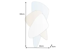 Design Wandspiegel GEOMETRIC 120cm blau braun klar drei Spiegelflächen