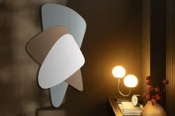 Design Wandspiegel GEOMETRIC 120cm blau braun klar drei Spiegelflächen