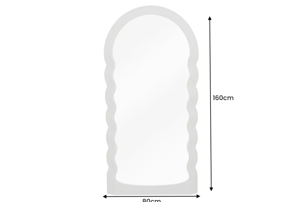 Design Wandspiegel WAVE 160cm greige