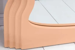 Design Wandspiegel WAVE 160cm apricot Pastell Rundbogen Spiegel