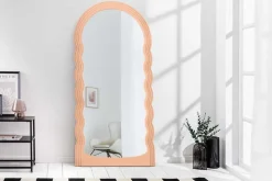 Design Wandspiegel WAVE 160cm apricot Pastell Rundbogen Spiegel