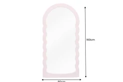 Design Wandspiegel WAVE 160cm rosa