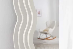 Design Wandspiegel WAVE 160cm weiß Rundbogen Spiegel