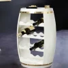 Design Weinfass BODEGA WHITE 65cm weiß gold Pinie Flaschenregal 14 Flaschen