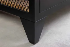 Design Weinschrank BODEGA 185cm natur schwarz Tannenholz Metall Flaschenregal