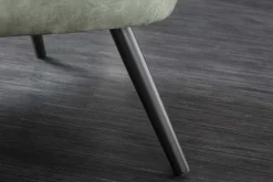 Design XL Sessel AMSTERDAM grün Samt schwarze Metallbeine Retro Stil