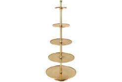 Design XXL Etagere ABSTRACT 150cm gold Metall mit fünf Etagen handmade