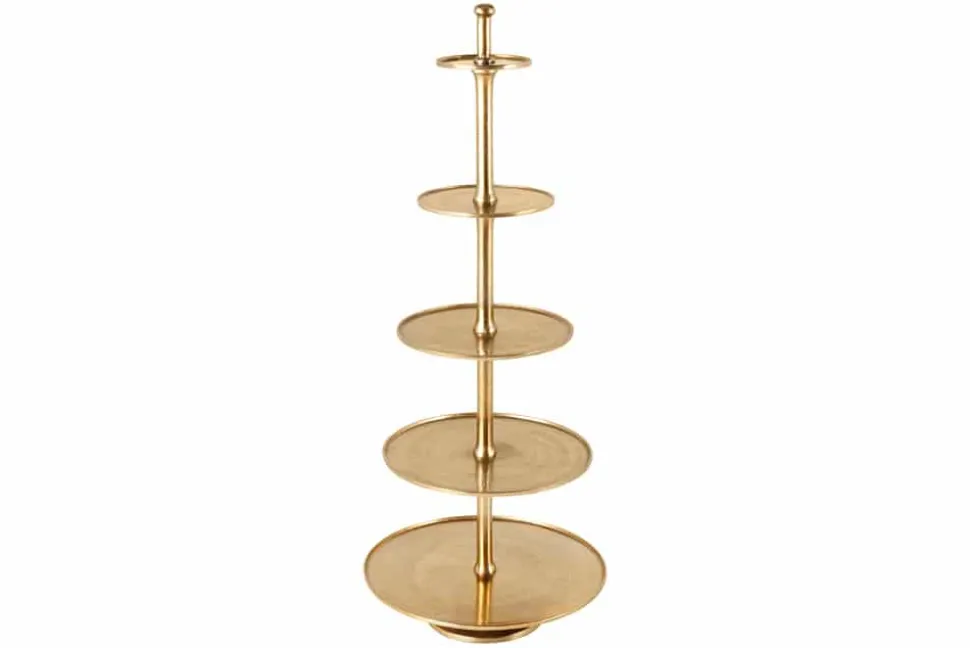 Design XXL Etagere ABSTRACT 150cm gold Metall mit fünf Etagen handmade