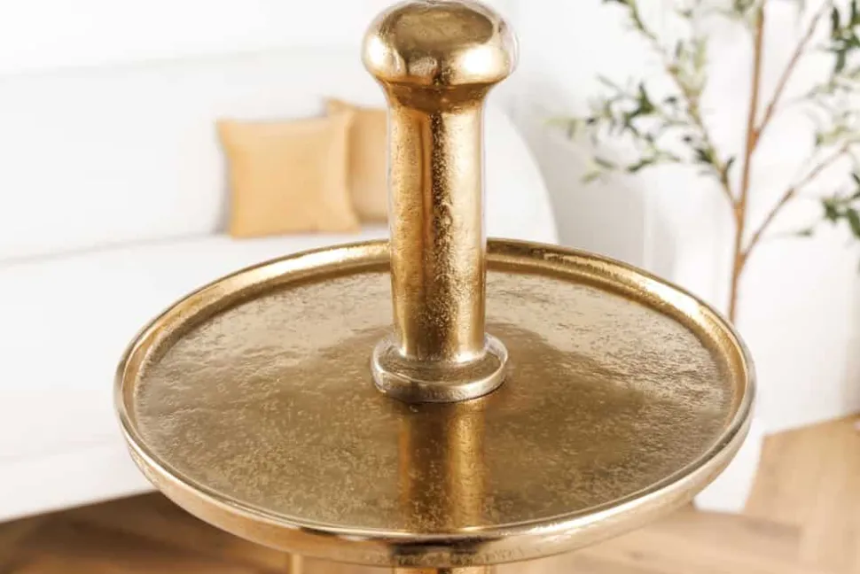 Design XXL Etagere ABSTRACT 150cm gold Metall mit fünf Etagen handmade