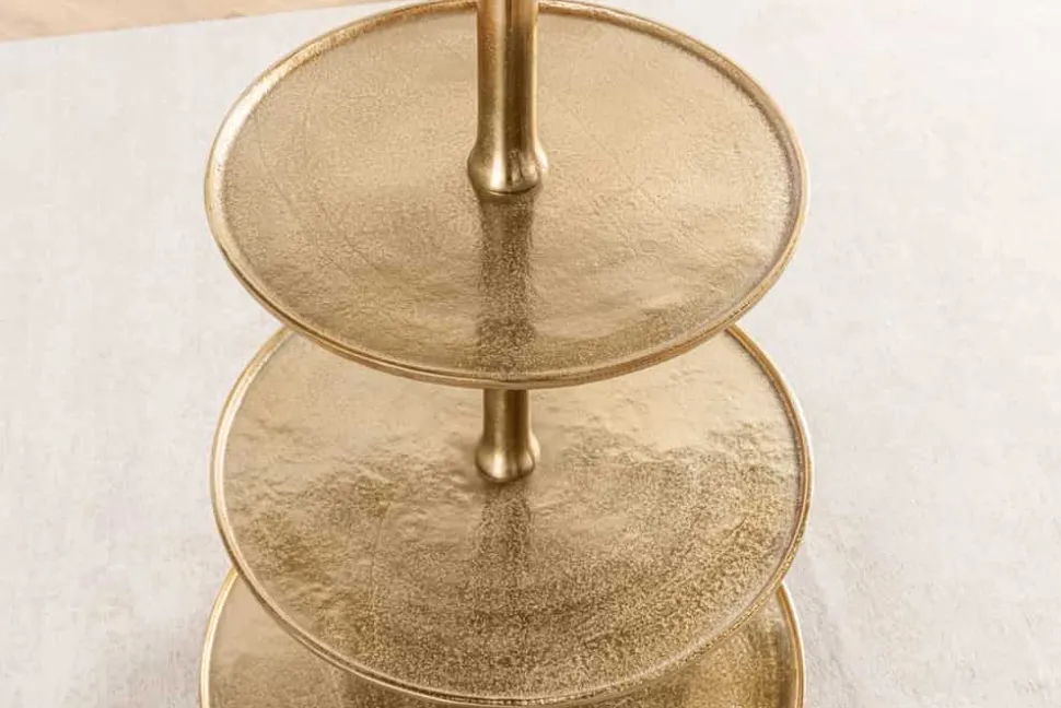Design XXL Etagere ABSTRACT 150cm gold Metall mit fünf Etagen handmade