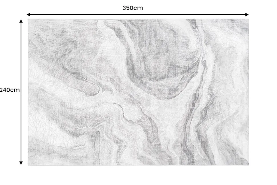 Design XXL Teppich ART RUGS 350x240cm grau weiß Flachgewebe Indoor