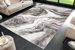 Design XXL Teppich ART RUGS 350x240cm grau weiß Flachgewebe Indoor
