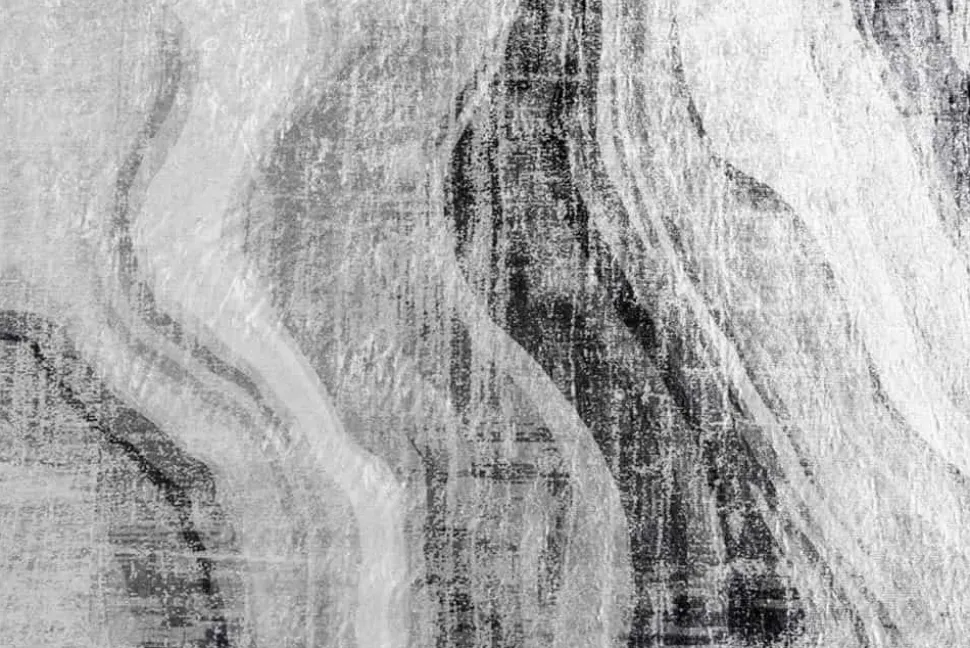 Design XXL Teppich ART RUGS 350x240cm grau weiß Flachgewebe Indoor