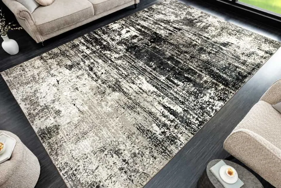 Design XXL Teppich MODERN ART 350x240cm beige braun Kurzflor Indoor-Teppich