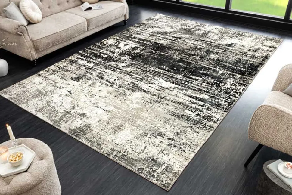 Design XXL Teppich MODERN ART 350x240cm beige braun Kurzflor Indoor-Teppich