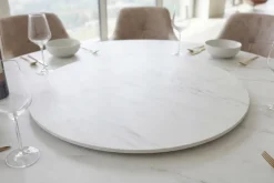 Drehbare Servierplatte SIGNATURE 60cm weiß Marmor Keramik rund