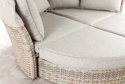Drehbare Sonneninsel SEATTLE 195cm greige mit Sonnendach inkl. Kissen