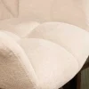Drehbarer Barhocker PAPILLON champagner beige Barstuhl mit Lehne schwarze Metallbeine