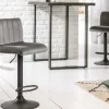 Drehbarer Barhocker PORTLAND grau Samt Barstuhl mit Lehne höhenverstellbar