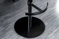 Drehbarer Design Barhocker BIG GEORGE schwarz anthrazit Echtleder höhenverstellbar mit Armlehnen